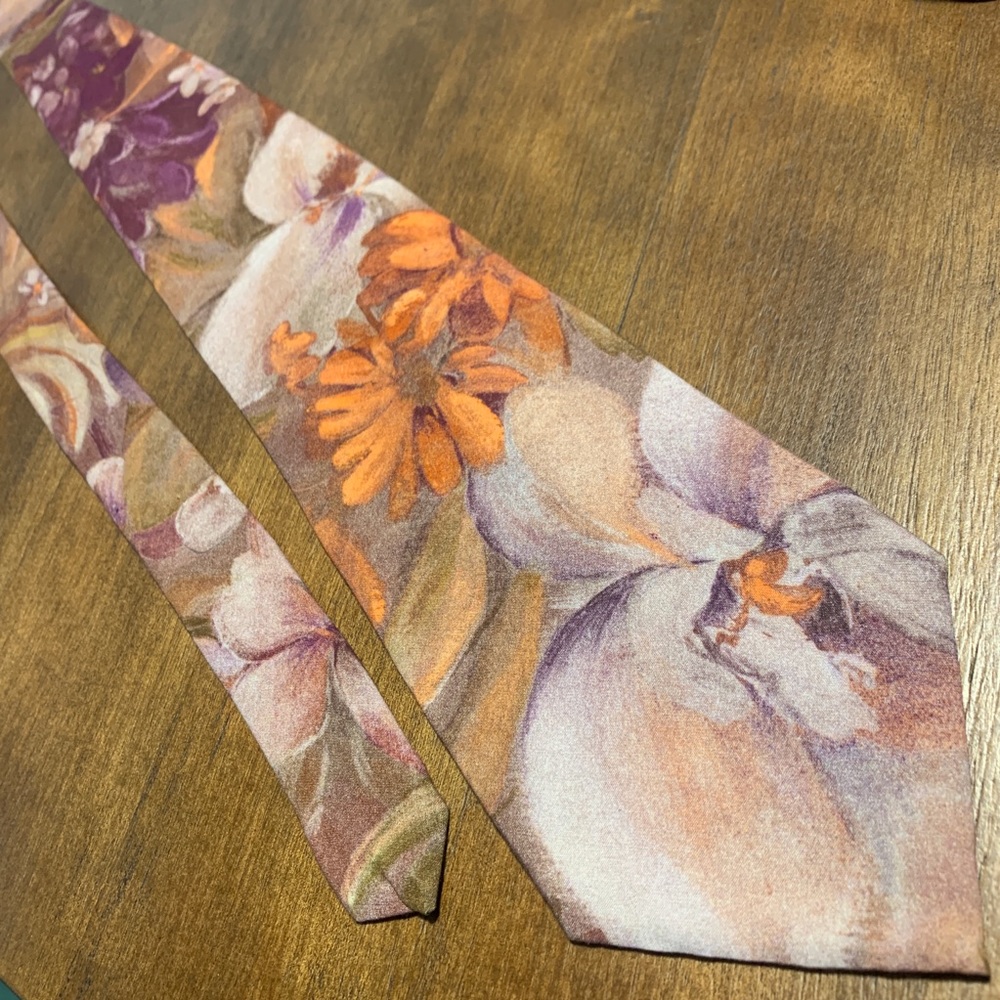 Watercolor rayon tie
